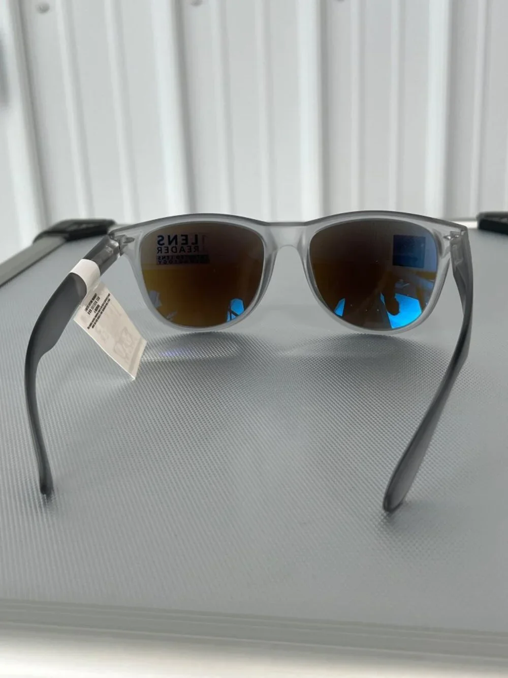 Kreedom Reverb Sunglasses 1 Lens Reader Tech Gray Frame Blue Mirror Lenses NEW